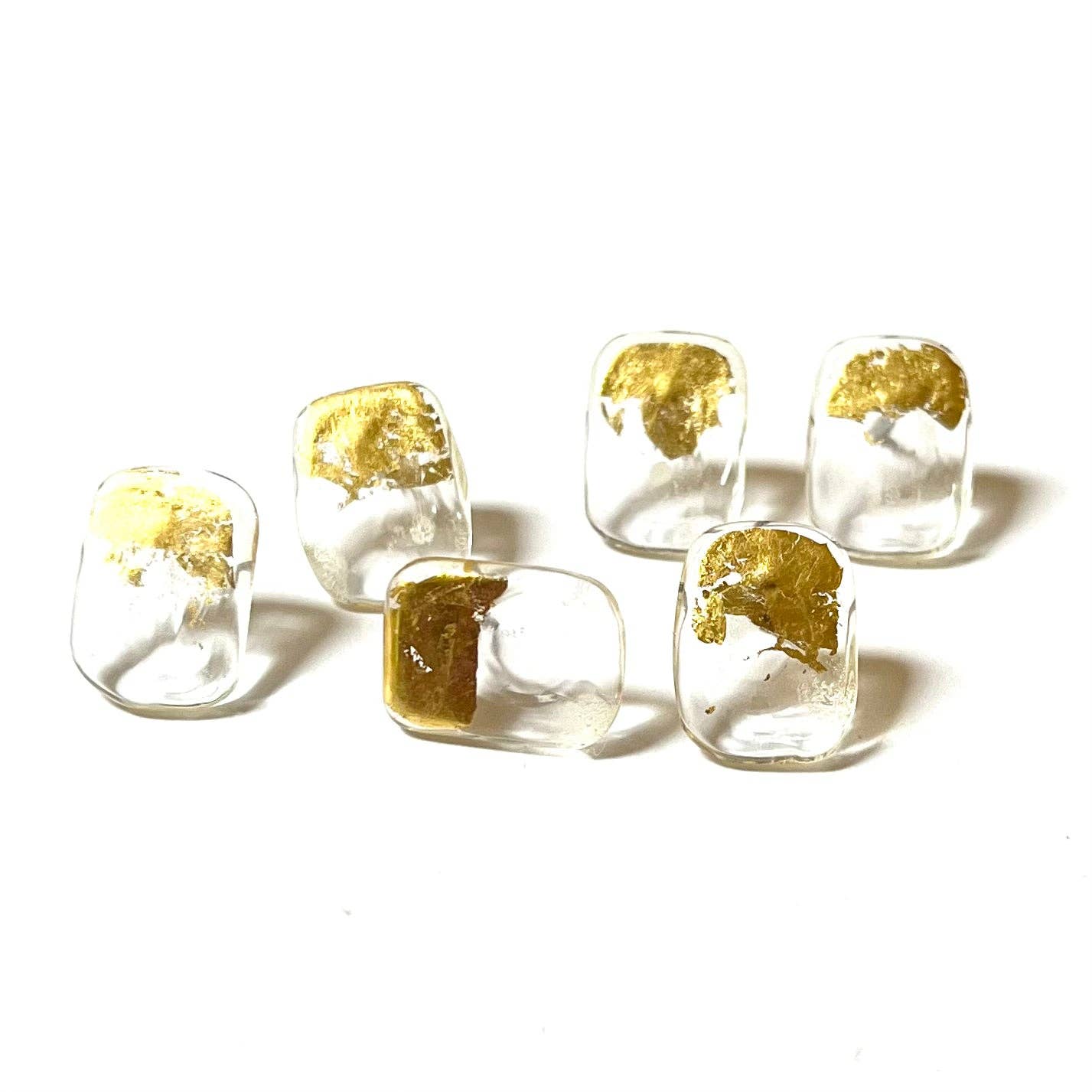 Freeform Panel Stud Earrings Recycled Whisky Bottle and Gold - Gifts Under £15 - Scotland