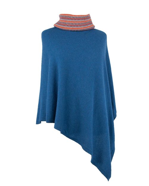 French Navy Cashmere Blend Poncho - The Nancy Smillie Shop - Art, Jewellery & Designer Gifts Glasgow