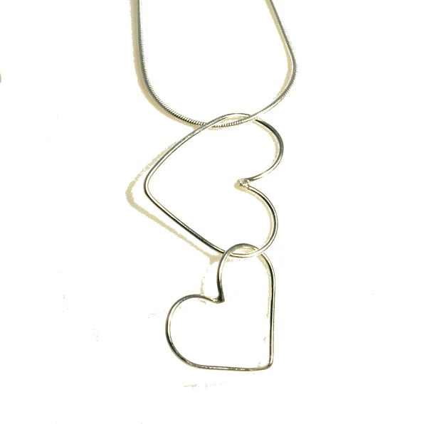 Double Heart Hoop Necklace | The Nancy Smillie Shop - Art, Jewellery & Designer Gifts Glasgow Scotland