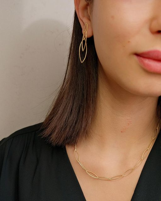 Gold Ellipse Link Necklace - The Nancy Smillie Shop - Art, Jewellery & Designer Gifts Glasgow