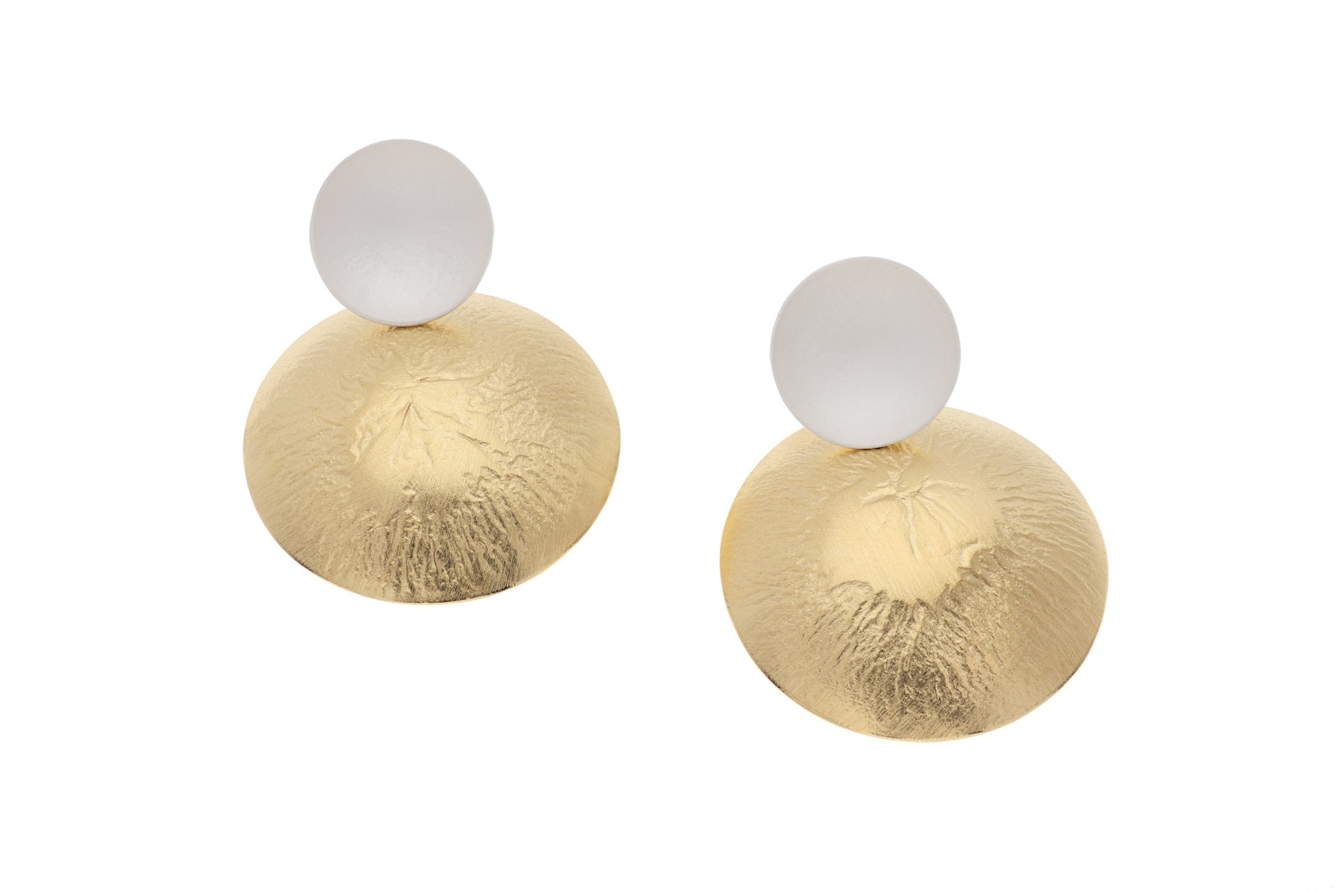 Gold Hammered Disc Earrings - The Nancy Smillie Shop - Art, Jewellery & Designer Gifts Glasgow