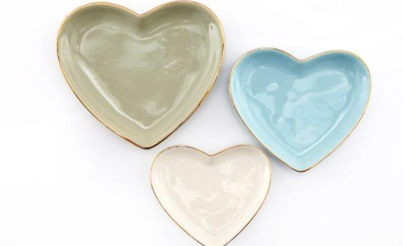 Gold Heart DIshes - The Nancy Smillie Shop - Art, Jewellery & Designer Gifts Glasgow
