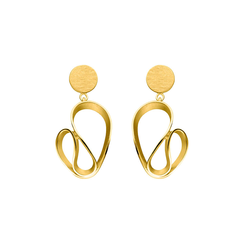 Gold Swirl Earrings - The Nancy Smillie Shop - Art, Jewellery & Designer Gifts Glasgow