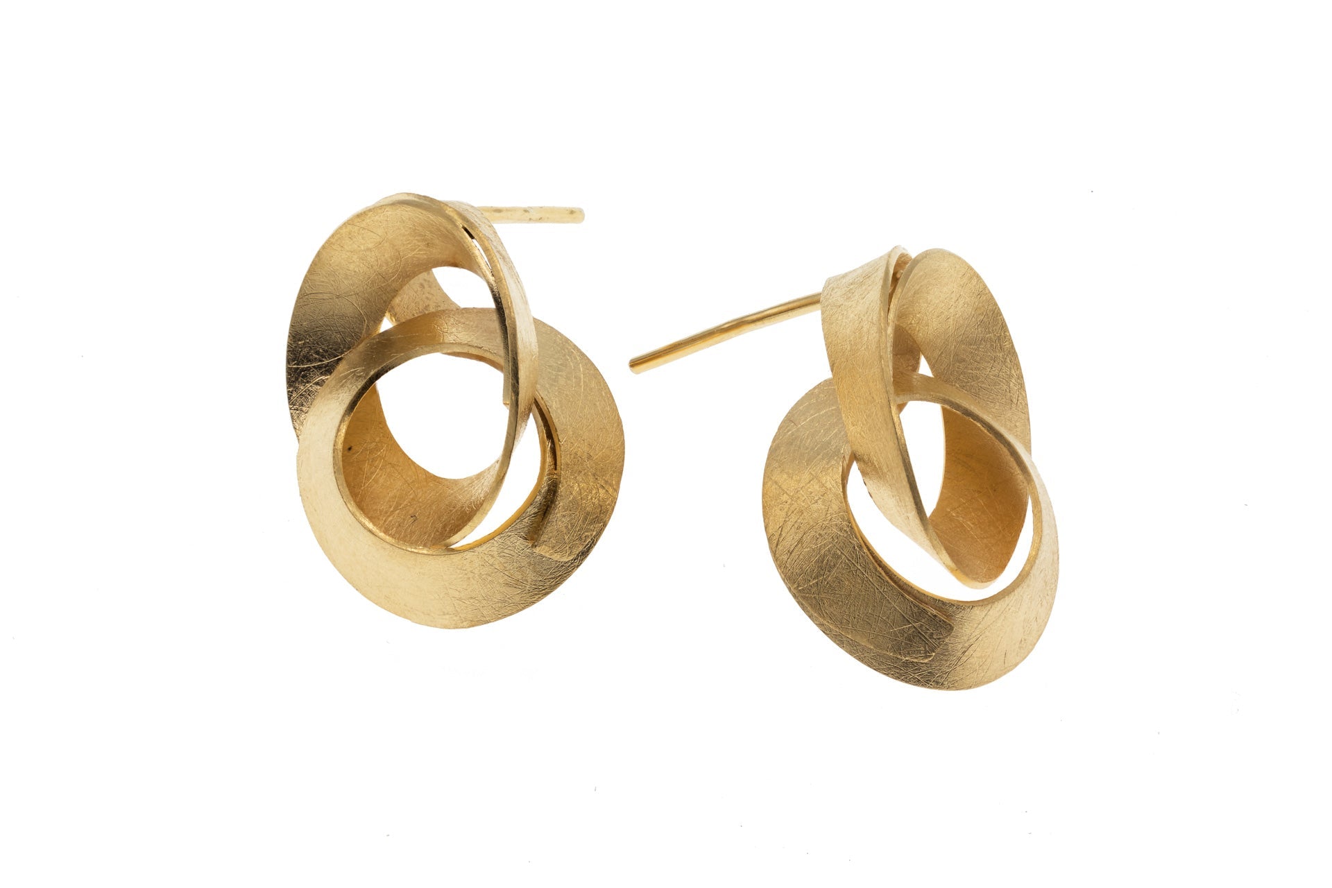 Gold-toned minimalist hoop earrings with interlocking design