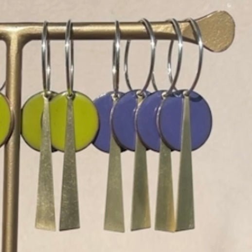 Grape Purple Geometric Earrings - The Nancy Smillie Shop - Art, Jewellery & Designer Gifts Glasgow