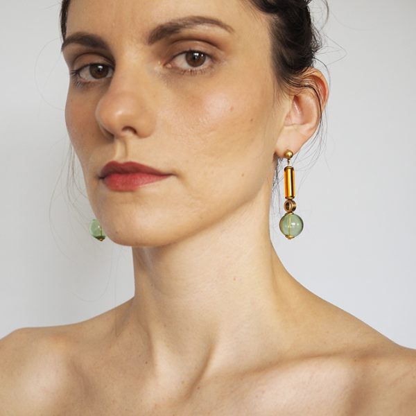 Green/Amber Bubble Earrings - Jewellery - Scotland