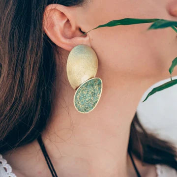 Green Brass Earrings - Jewellery - Scotland