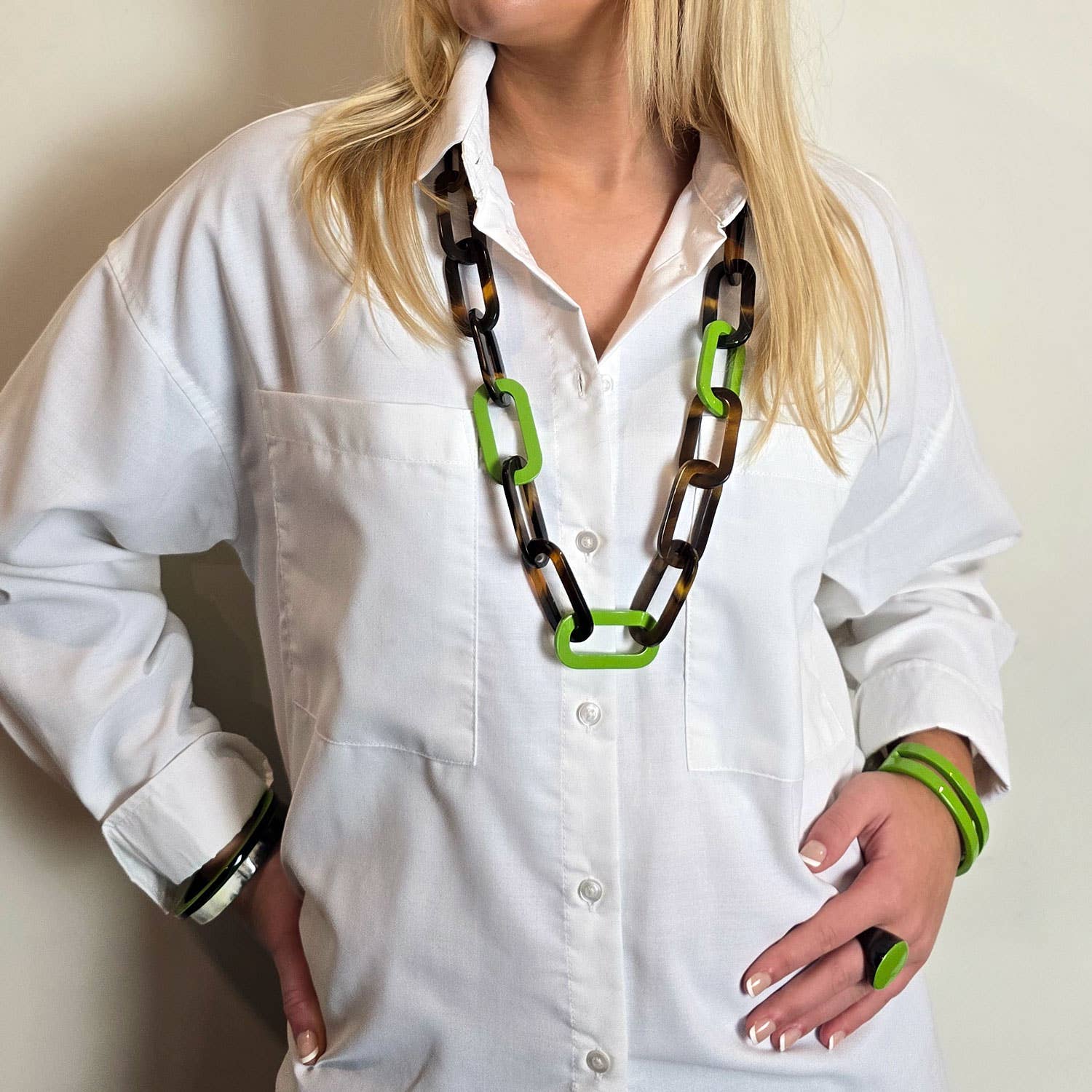 Green horn Cuff Bracelet summer jewelry mothers day gift: Medium - AVADA - Best Sellers - Scotland