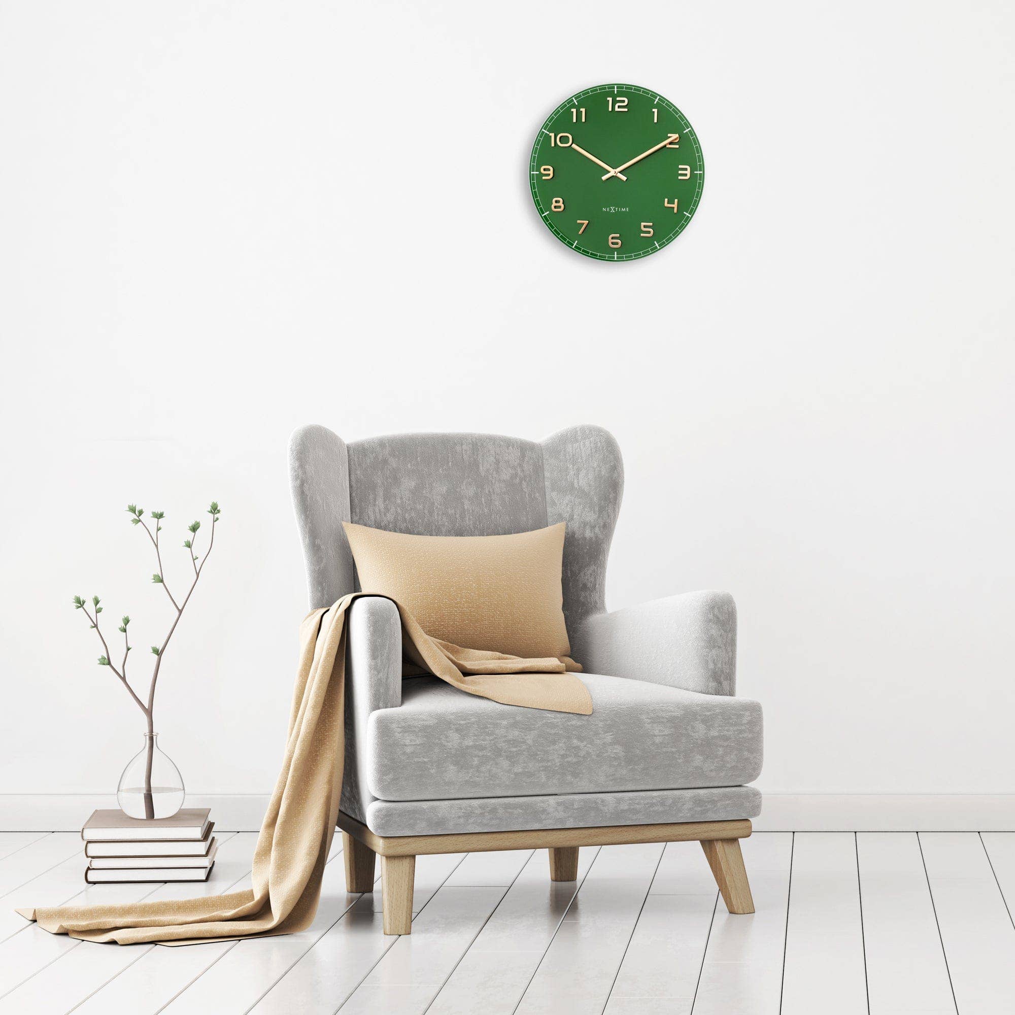 Green Wall clock 40cm - All House & Home - Scotland
