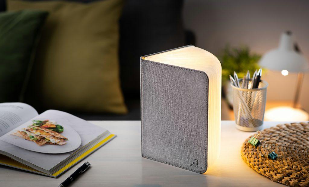 Grey Fabric Large Book Light - The Nancy Smillie Shop - Art, Jewellery & Designer Gifts Glasgow