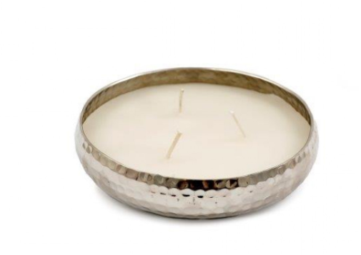 small hammered silver candle