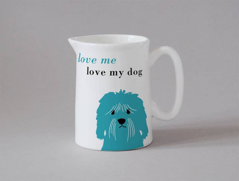 Happiness Jugs: Medium Jug Dog Olive - Repeat - Scotland