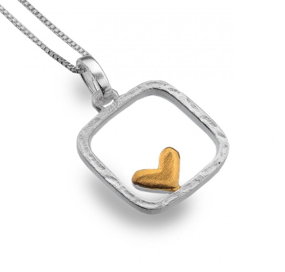 Heart in Frame Necklace - The Nancy Smillie Shop - Art, Jewellery & Designer Gifts Glasgow