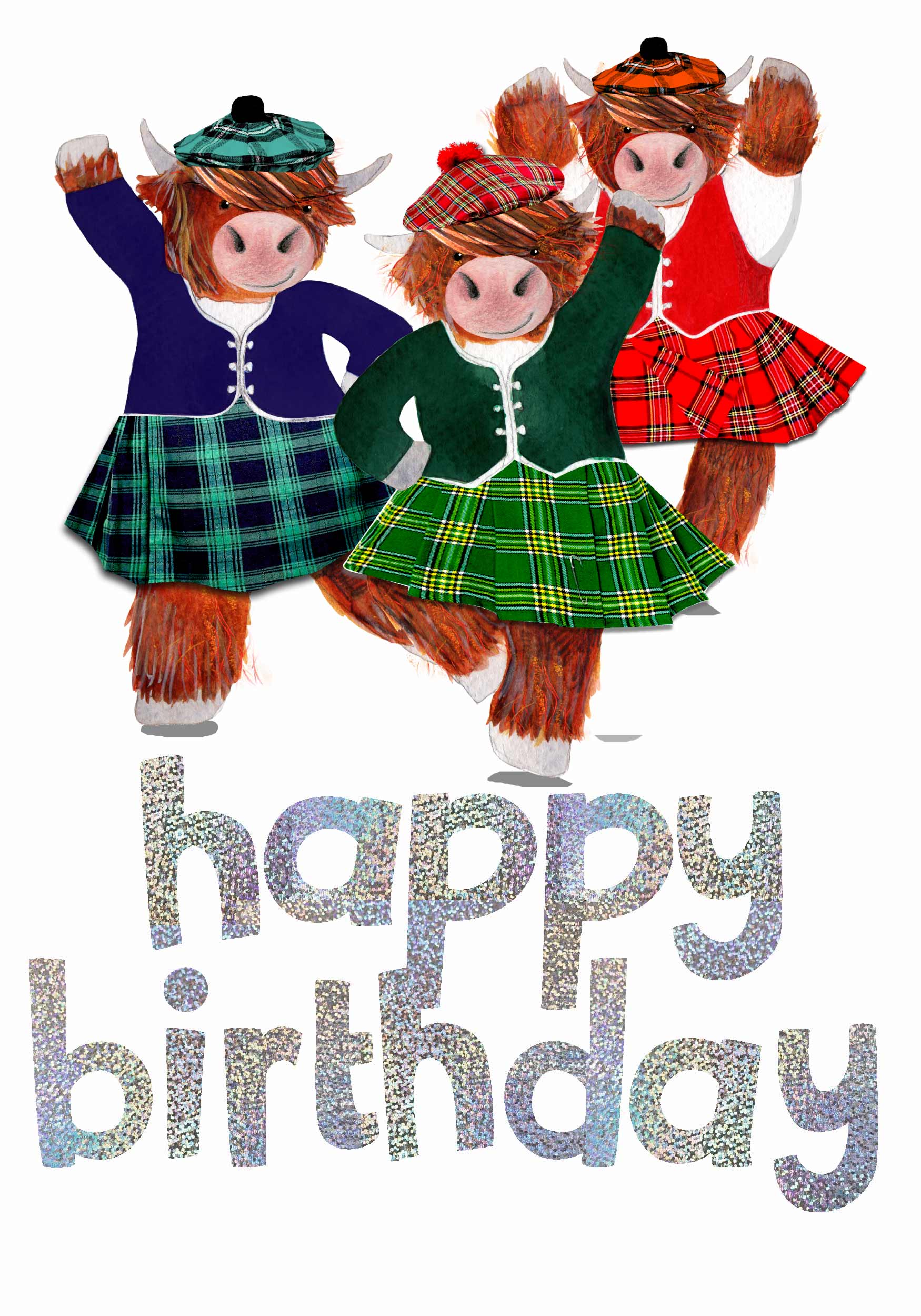 Highland Dancers Birthday Card - All our cards! - we can send them for you. - Scotland