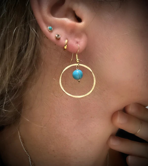 Hoop and turquoise Earrings