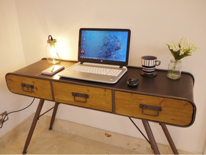 Industrial Desk - 3 Drawers - The Nancy Smillie Shop - Art, Jewellery & Designer Gifts Glasgow