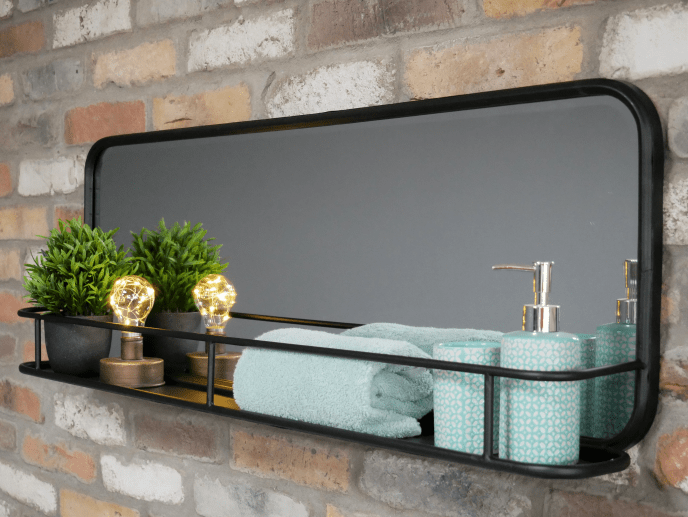 Industrial Mirror With Shelf - The Nancy Smillie Shop - Art, Jewellery & Designer Gifts Glasgow