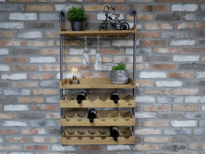 Industrial Wall Wine Unit - The Nancy Smillie Shop - Art, Jewellery & Designer Gifts Glasgow