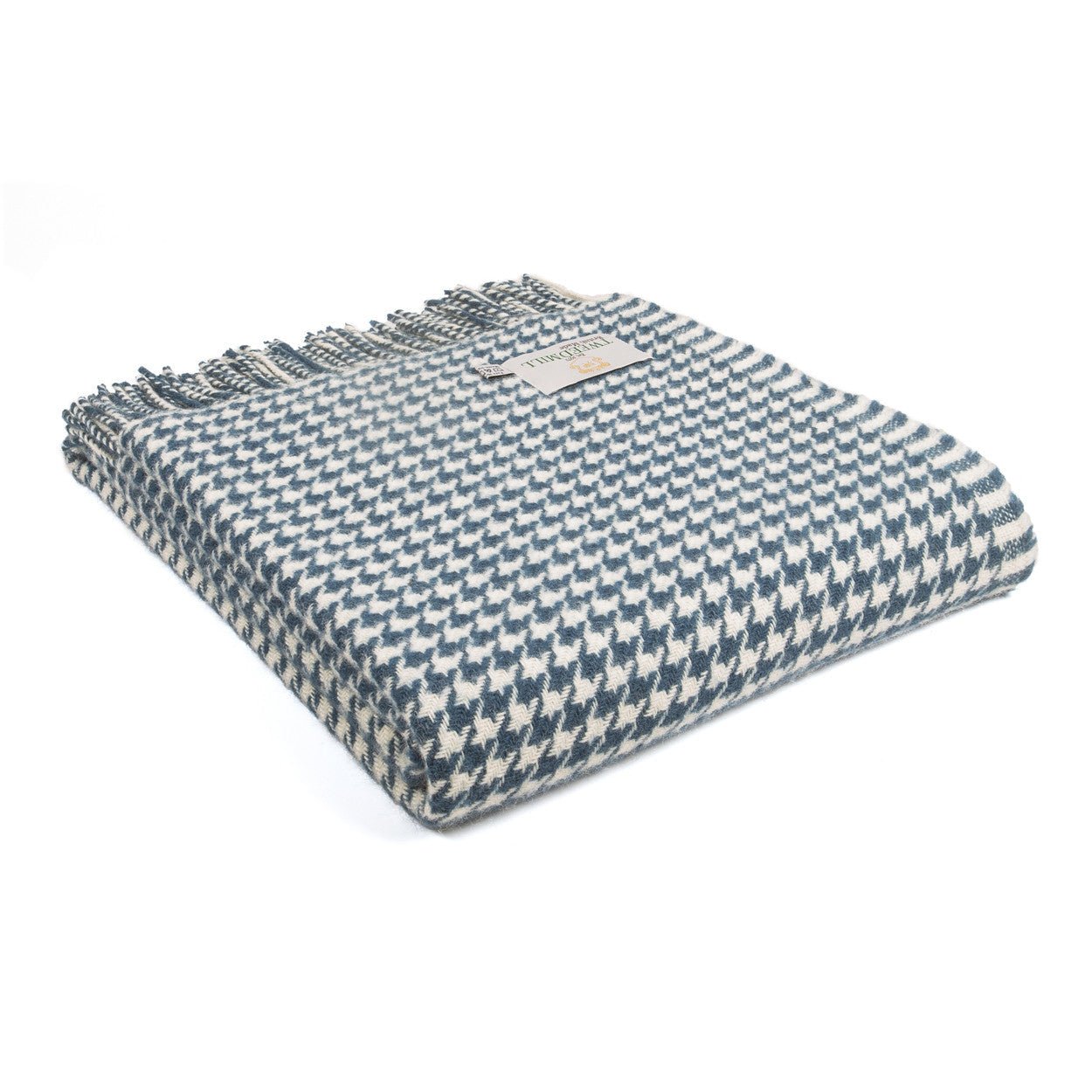 Ink Blue Houndstooth Throw - The Nancy Smillie Shop - Art, Jewellery & Designer Gifts Glasgow