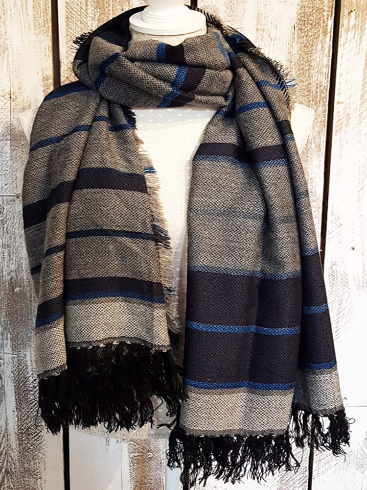 Jacquard Stripe Wrap - The Nancy Smillie Shop - Art, Jewellery & Designer Gifts Glasgow