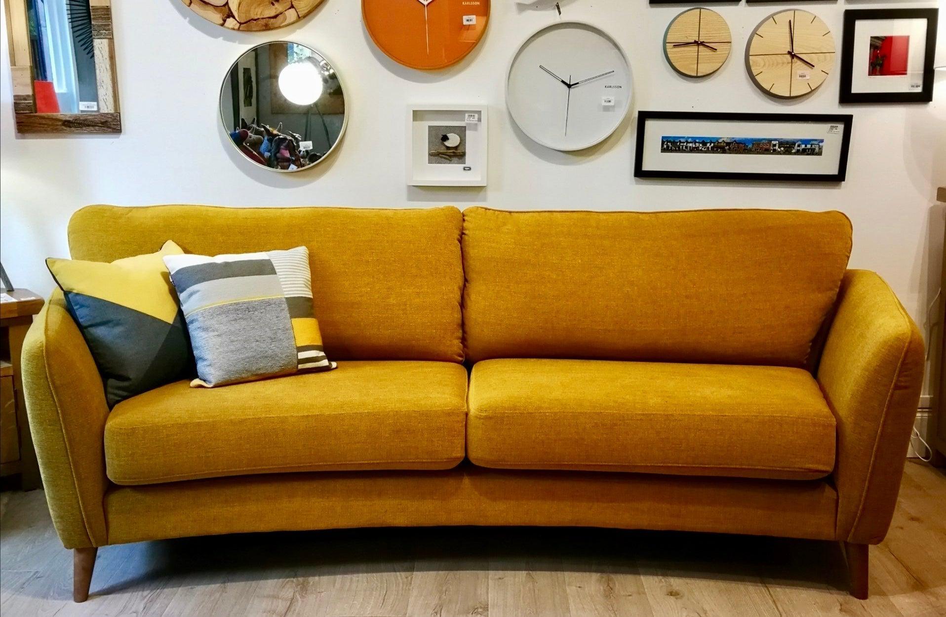 Kensington Sofa - 3 Seater in Mustard - The Nancy Smillie Shop - Art, Jewellery & Designer Gifts Glasgow