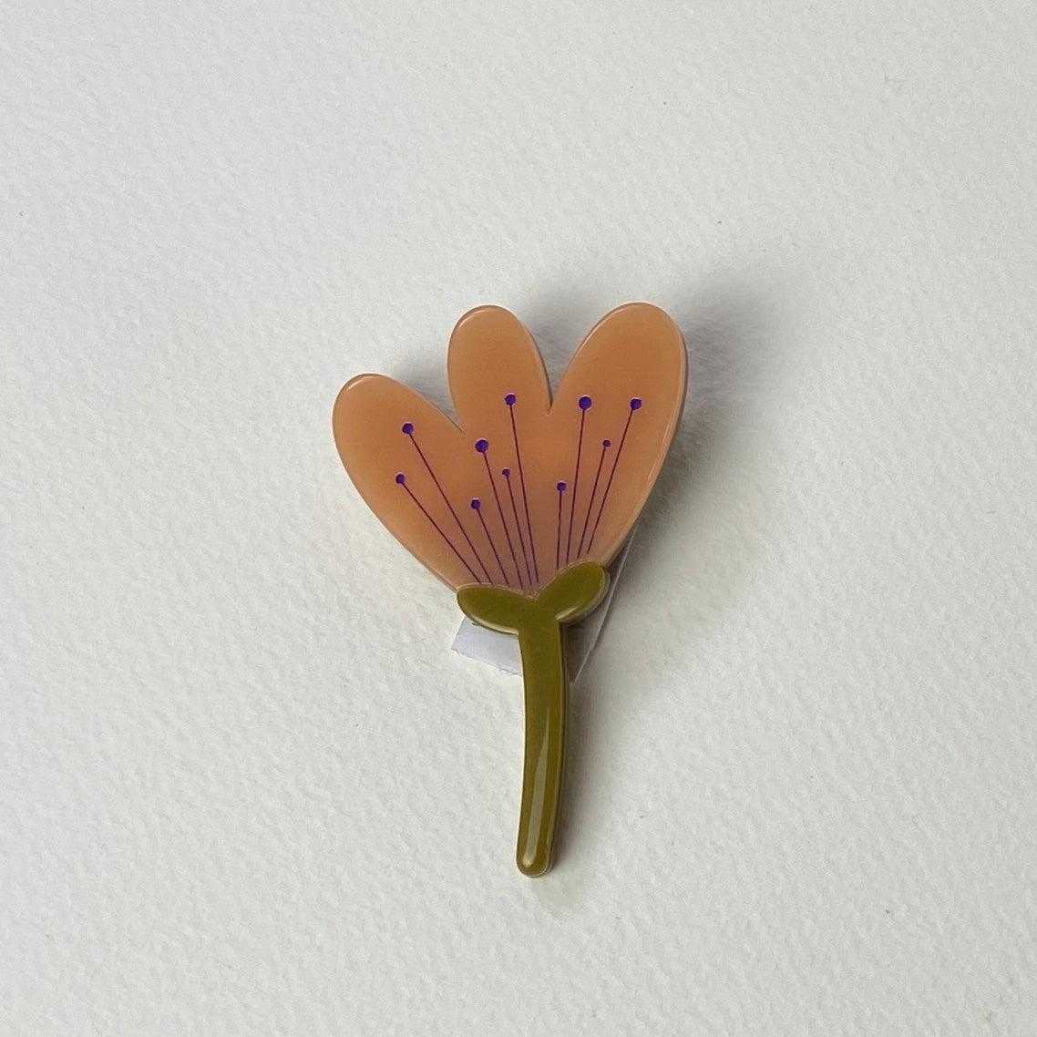 Light Orange Flower Brooch - The Nancy Smillie Shop - Art, Jewellery & Designer Gifts Glasgow