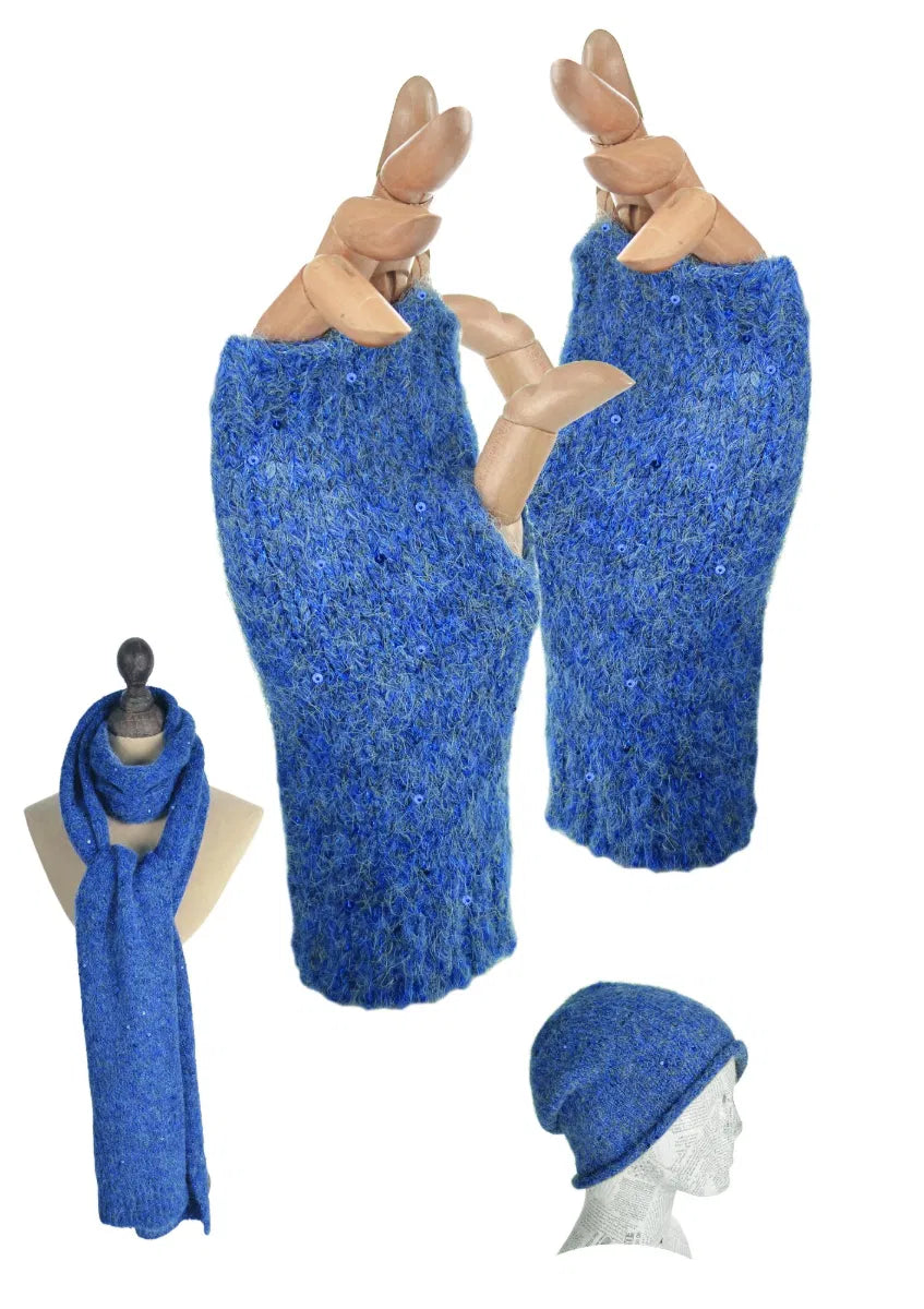 Lilac Blue Cosmos shimmer Mitts - Gloves - Scotland