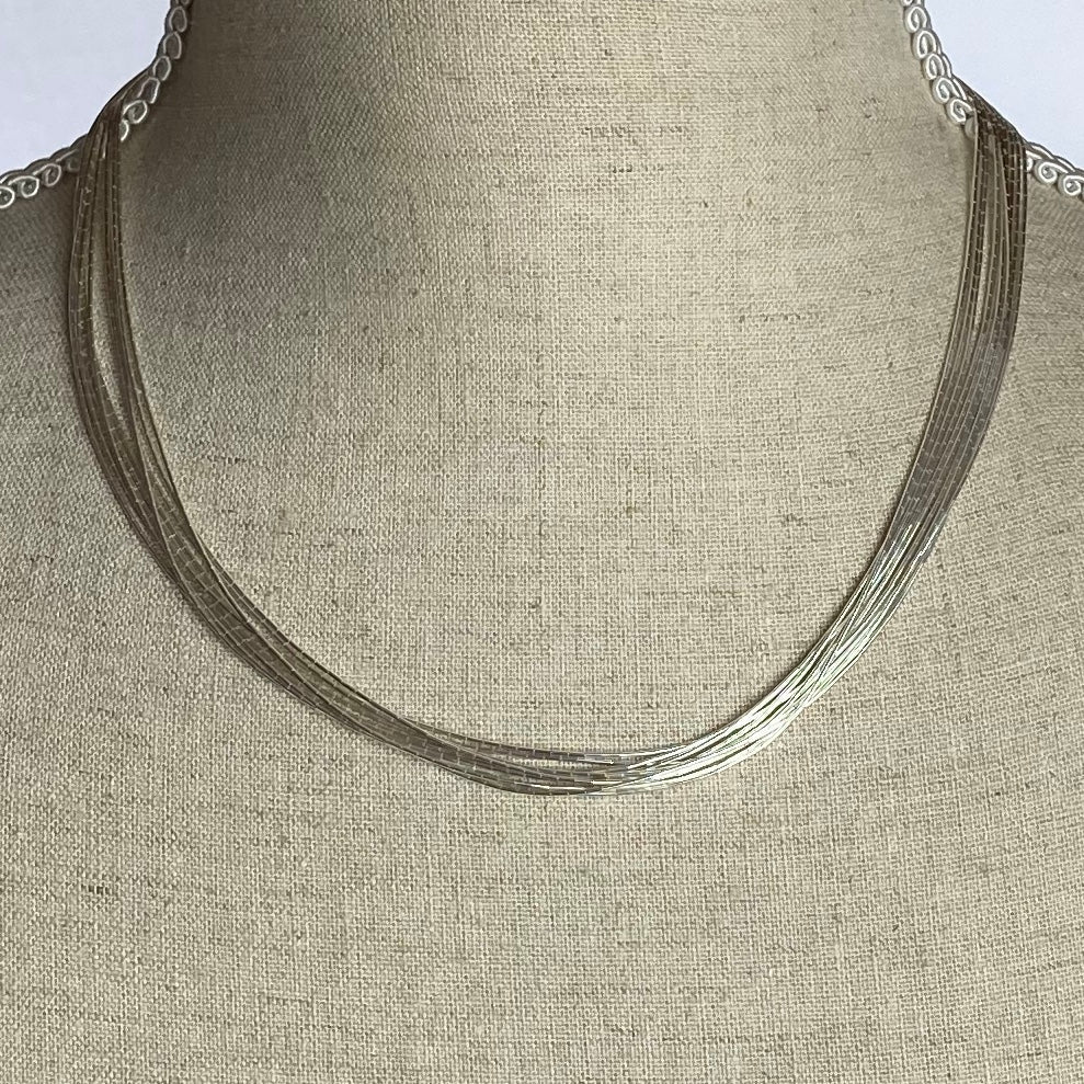 Liquid Silver 20 Strand Necklace - The Nancy Smillie Shop - Art, Jewellery & Designer Gifts Glasgow
