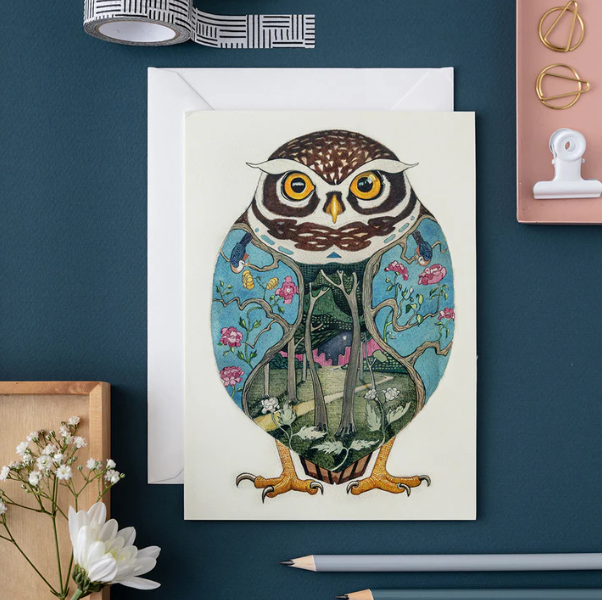 Little Owl Card | The Nancy Smillie Shop - Art, Jewellery & Designer Gifts Glasgow Scotland