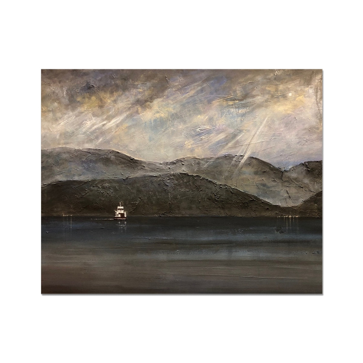Lochranza Moonlit Ferry Artist Proof Collector Print - All Art Prints - Scotland