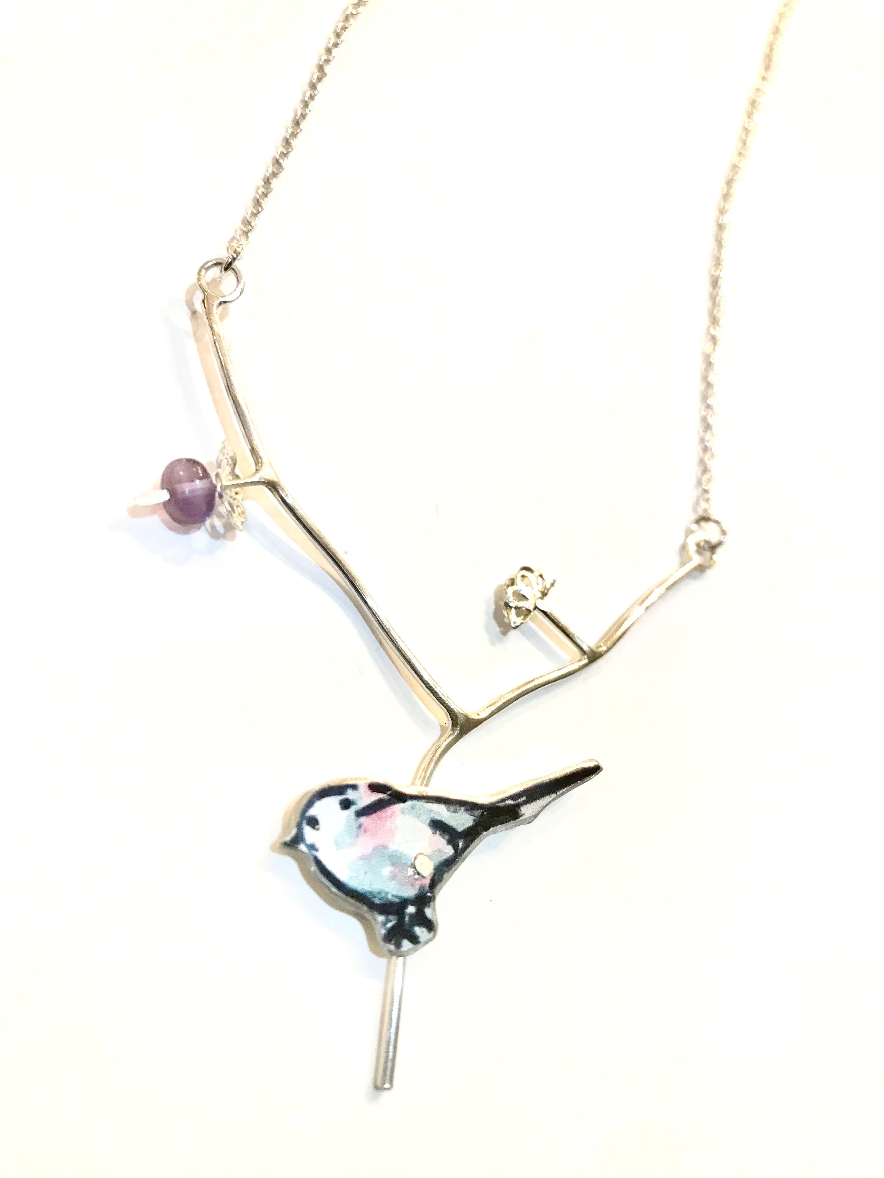 Long Tailed Tit Necklace | The Nancy Smillie Shop - Art, Jewellery & Designer Gifts Glasgow Scotland