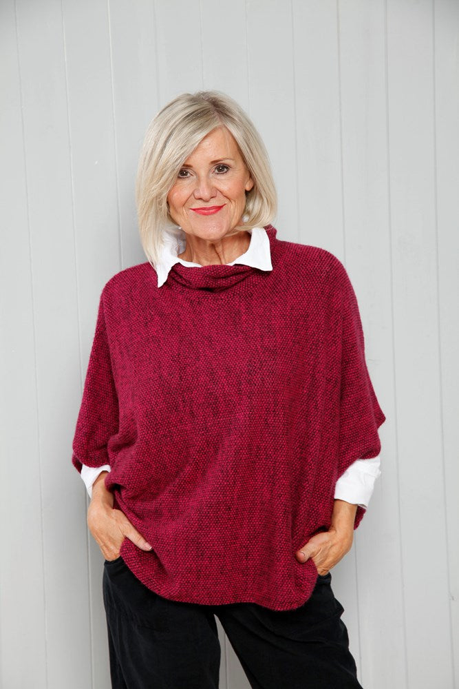 Magenta Poncho Top - The Nancy Smillie Shop - Art, Jewellery & Designer Gifts Glasgow