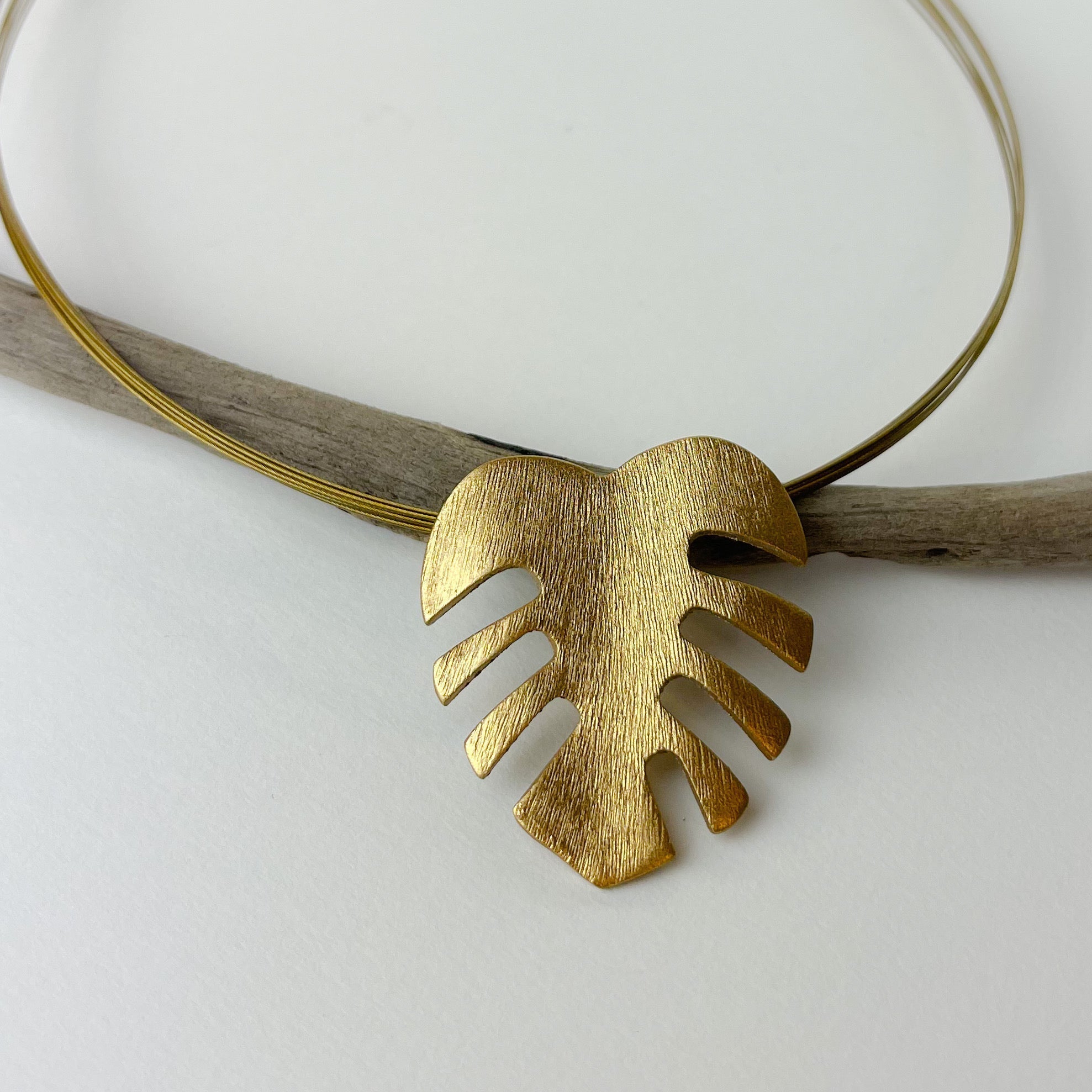 Marked Gold Palm Leaf Necklace - The Nancy Smillie Shop - Art, Jewellery & Designer Gifts Glasgow
