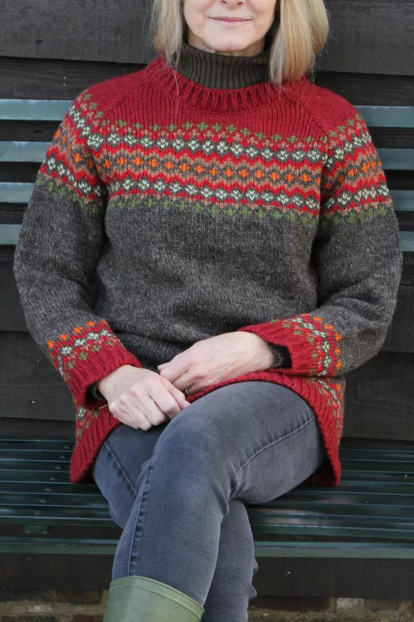 Medium Burgundy Elgin Sweater - The Nancy Smillie Shop - Art, Jewellery & Designer Gifts Glasgow