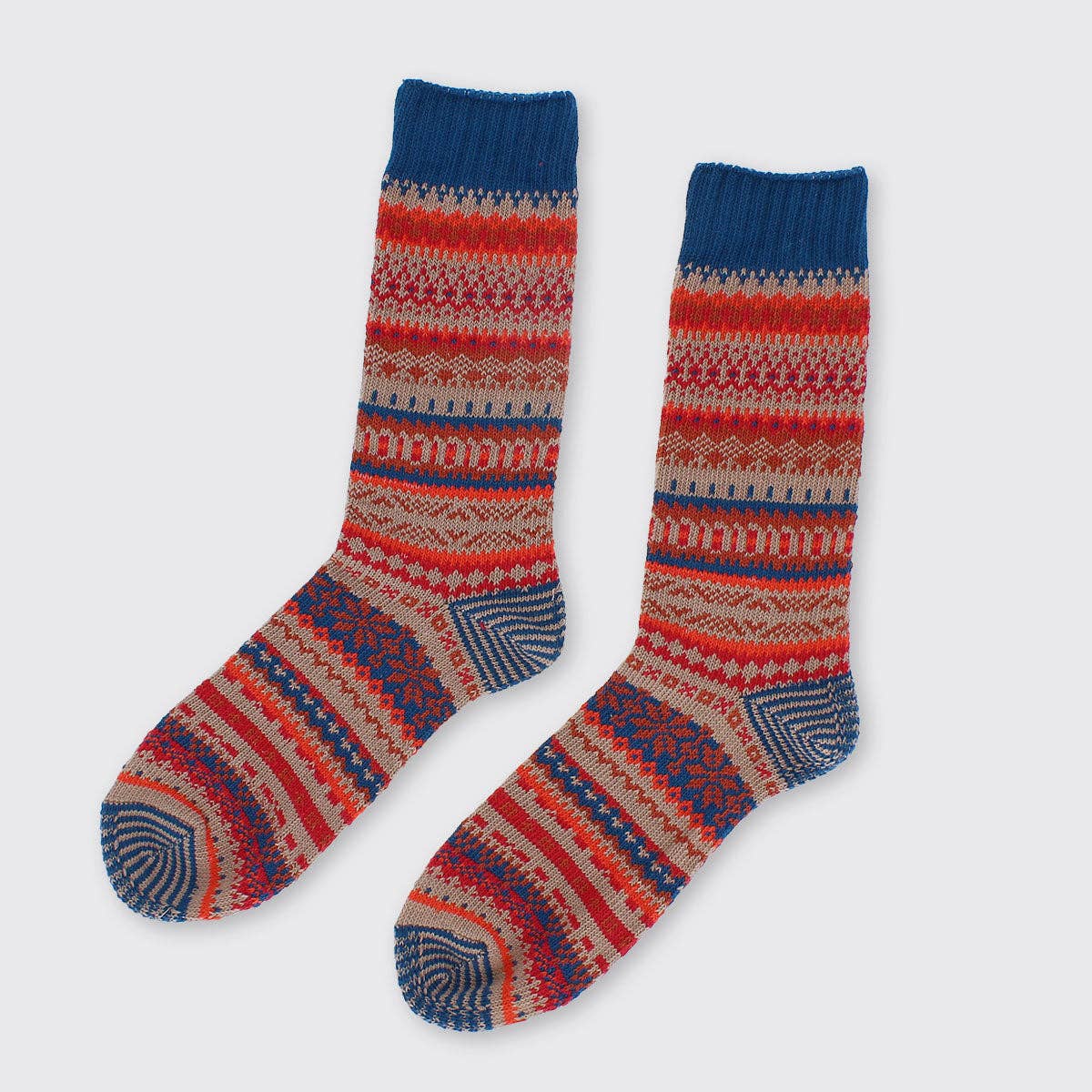 Men’s Fairisle Socks Red/Blue - Gifts Under £10 - Scotland