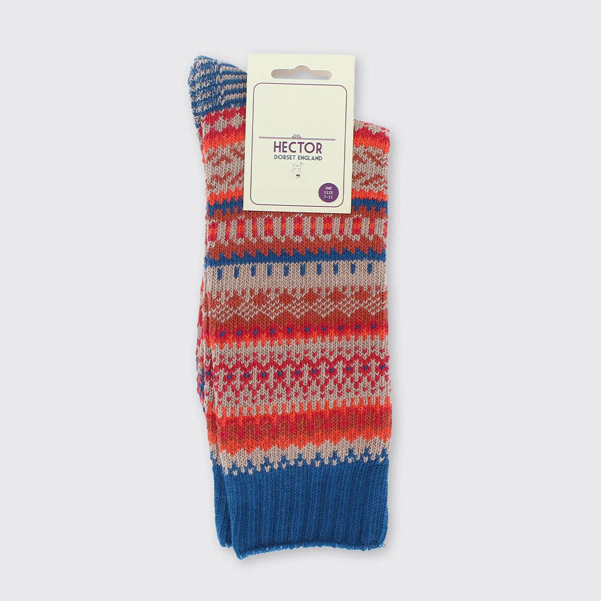 Men’s Fairisle Socks Red/Blue - Gifts Under £10 - Scotland
