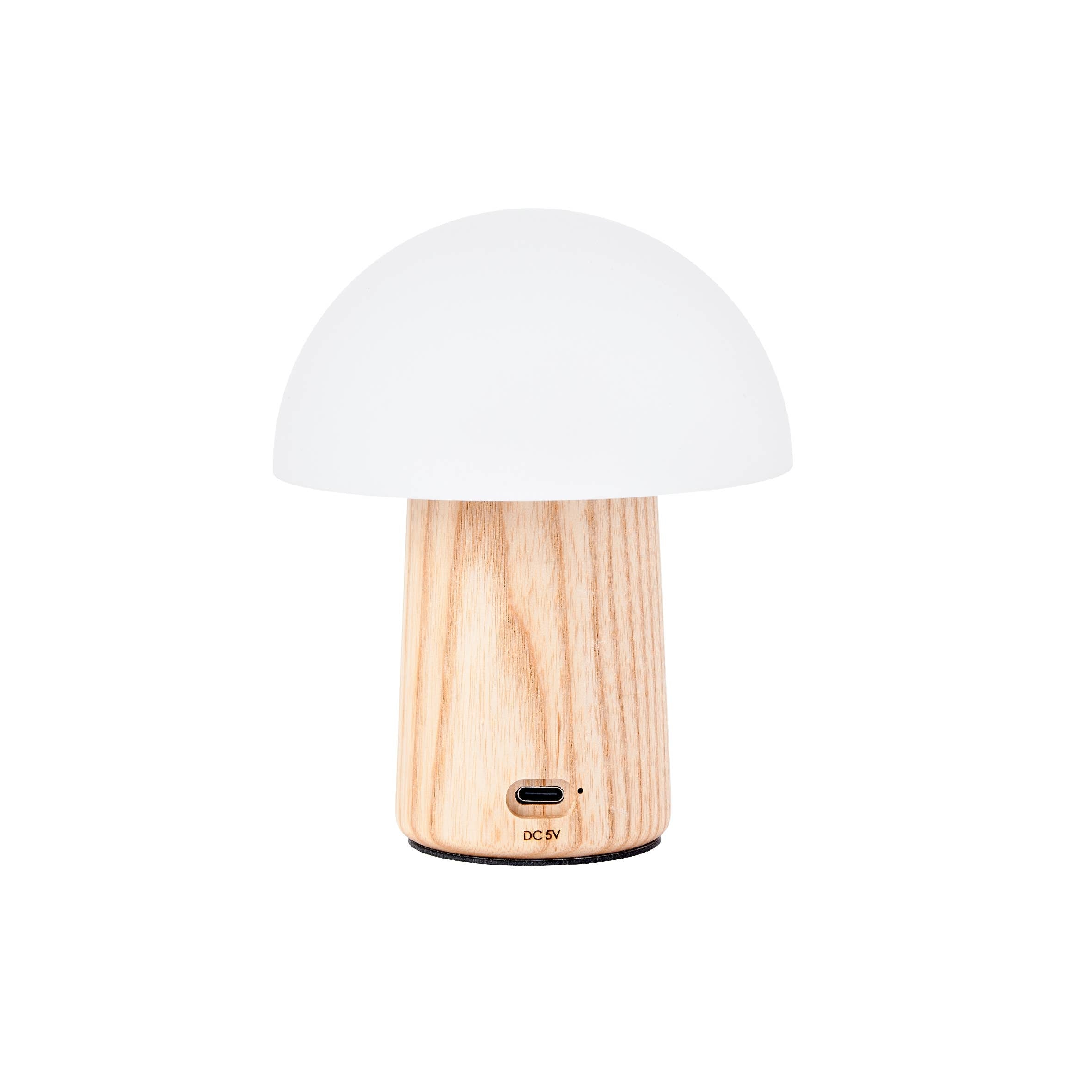 Mini Alice Mushroom Lamp in Walnut with USB-C charging