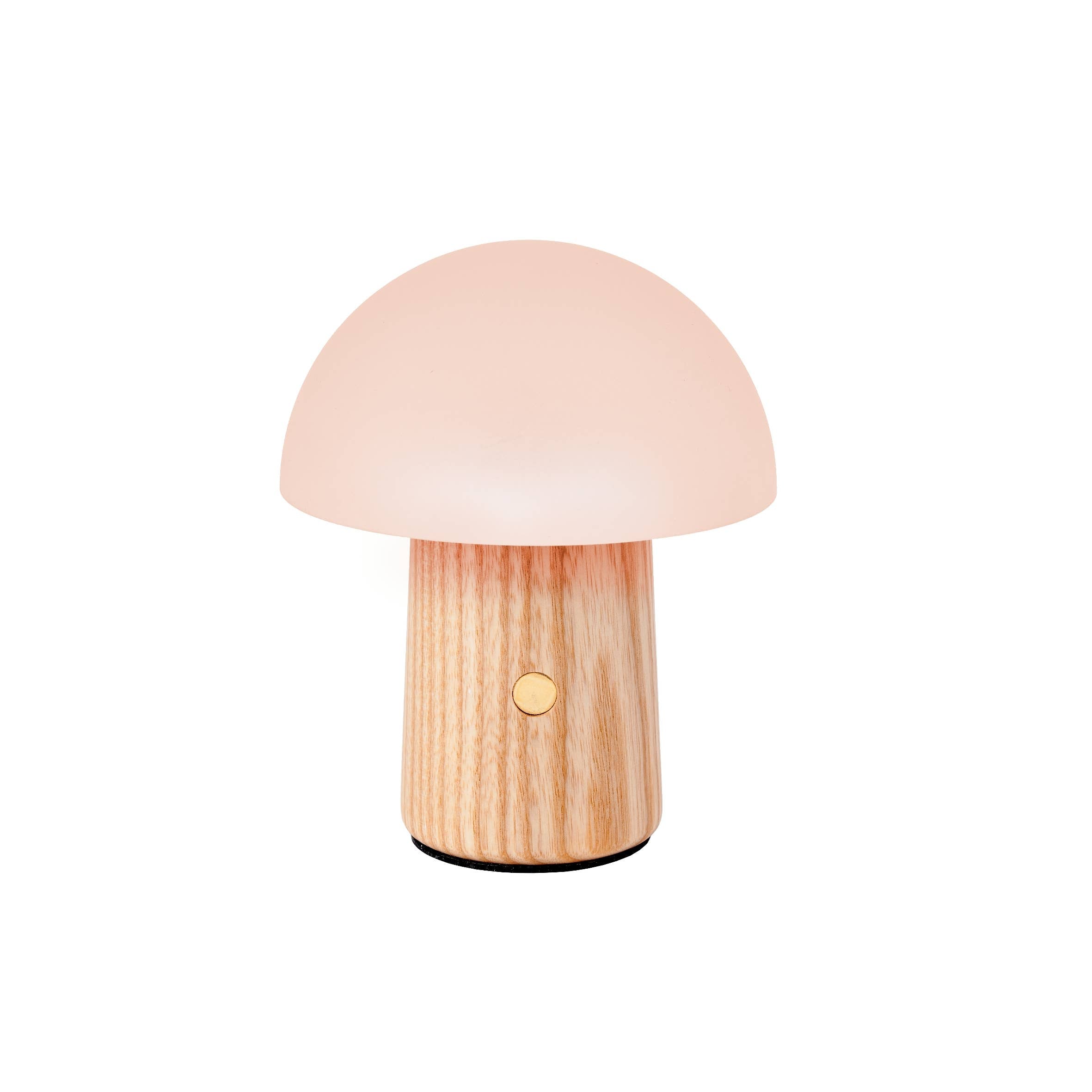 Mini Alice Mushroom Lamp: soft pink walnut mini with matte finish