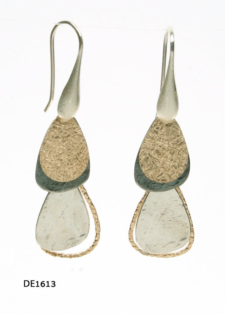Mixed Metal Drops Earrings - The Nancy Smillie Shop - Art, Jewellery & Designer Gifts Glasgow