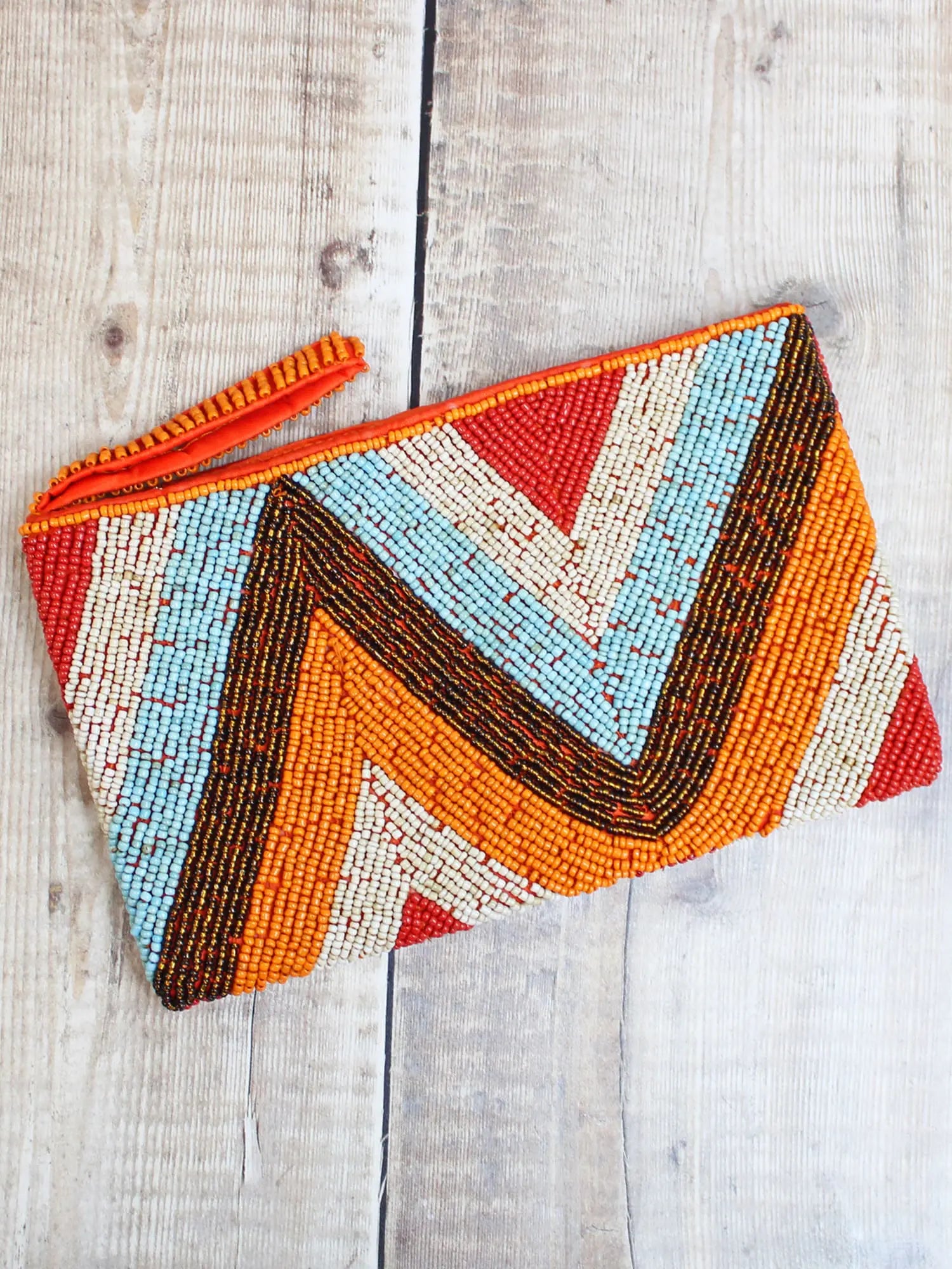 MIxed Beaded Clutch Bag
