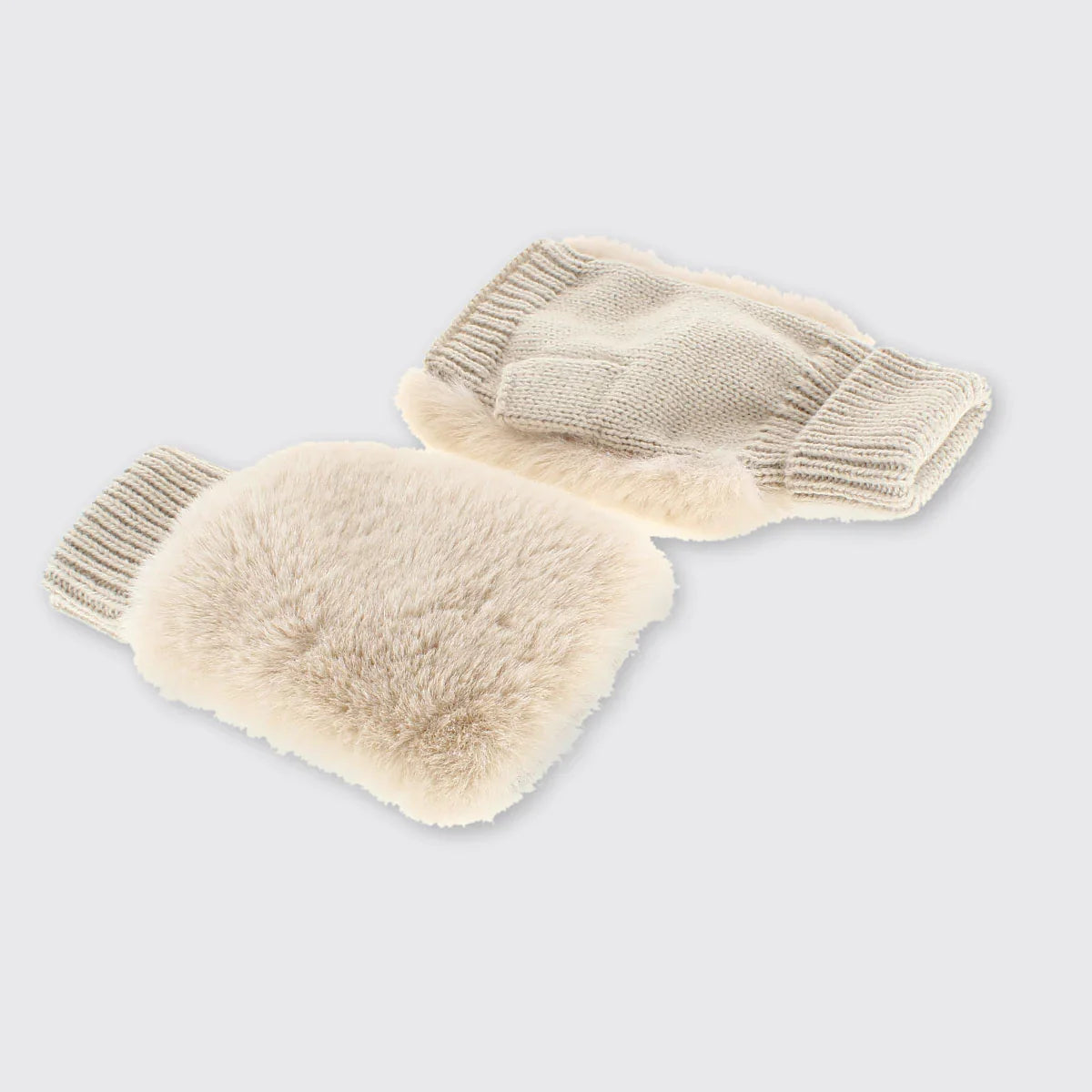 Mocha Cream Faux Fur Fingerless Gloves | The Nancy Smillie Shop - Art, Jewellery & Designer Gifts Glasgow Scotland
