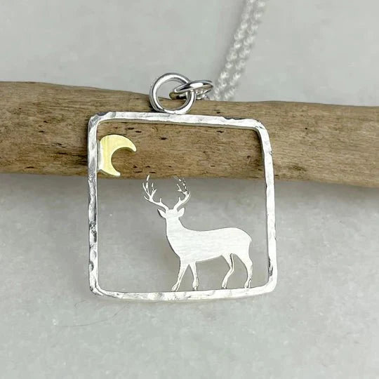 Moonlit Stag Necklace - The Nancy Smillie Shop - Art, Jewellery & Designer Gifts Glasgow