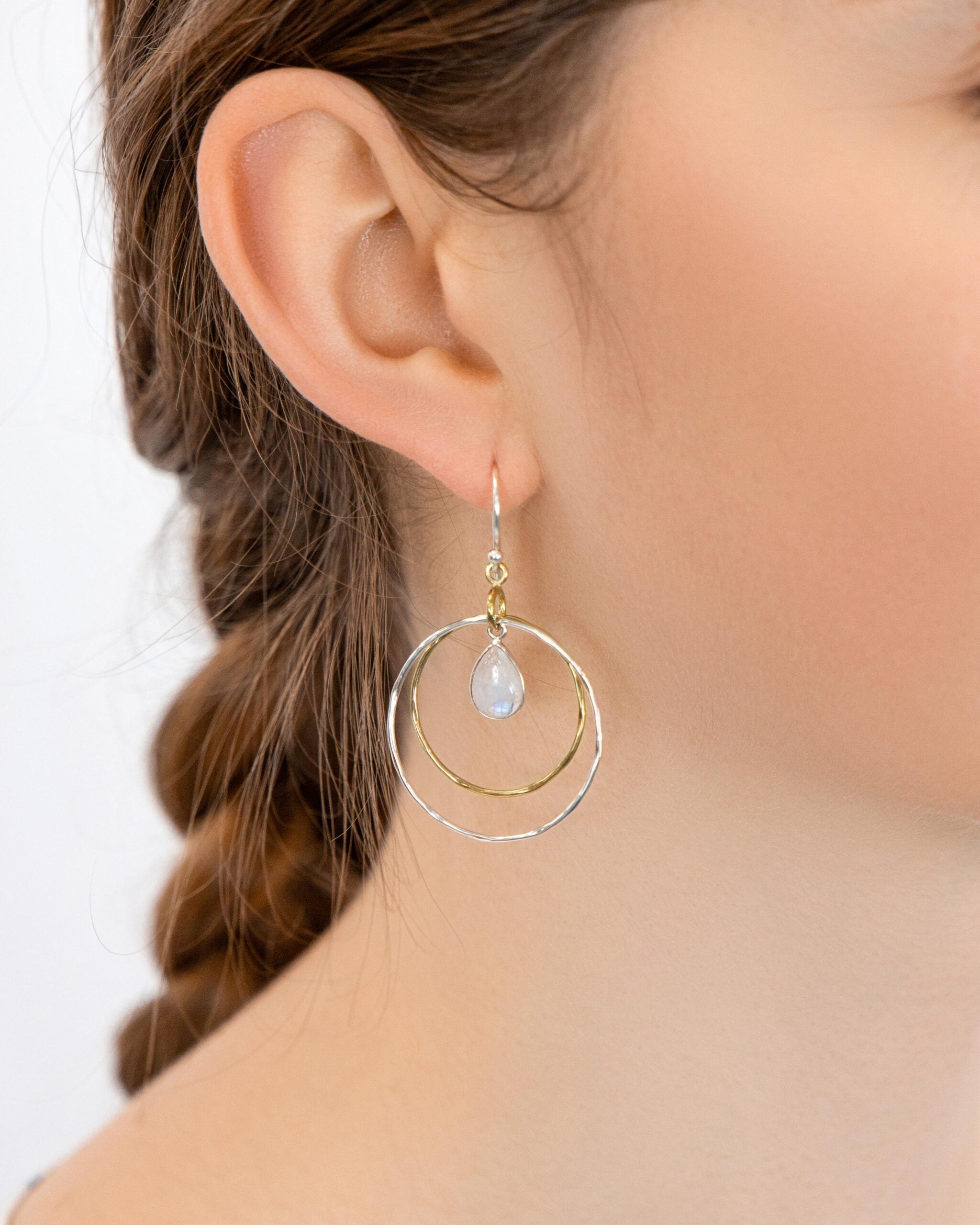 Moonstone Hoop Earrings - The Nancy Smillie Shop - Art, Jewellery & Designer Gifts Glasgow