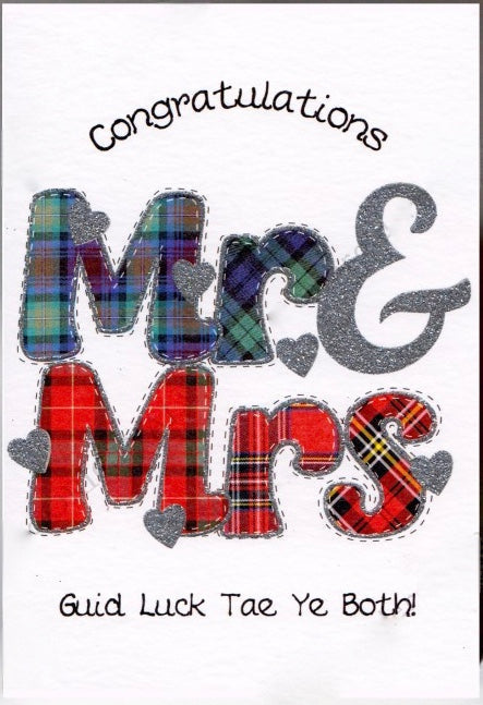 Mr And Mrs Wedding Card - The Nancy Smillie Shop - Art, Jewellery & Designer Gifts Glasgow