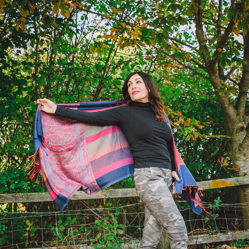 Navy Blue Seville Scarf - The Nancy Smillie Shop - Art, Jewellery & Designer Gifts Glasgow