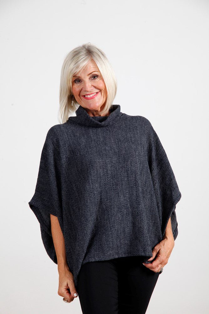 Navy Poncho Top - The Nancy Smillie Shop - Art, Jewellery & Designer Gifts Glasgow