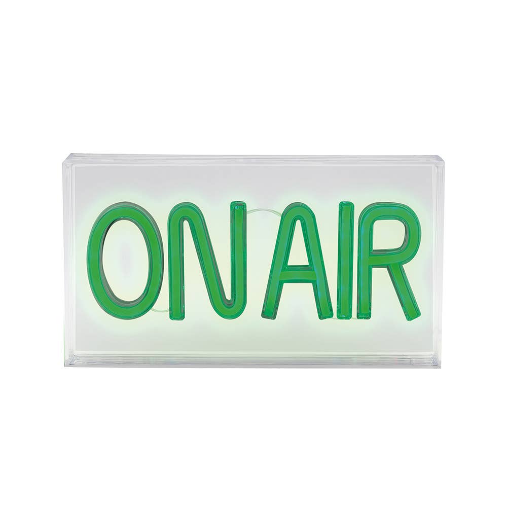 Neon Light - Boxed Green On Air Light in Acrylic Box | The Nancy Smillie Shop - Art, Jewellery & Designer Gifts Glasgow Scotland