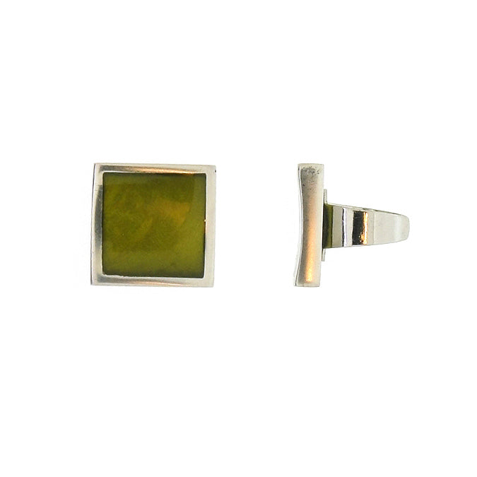 Olive pewter square ring - Jewellery - Scotland