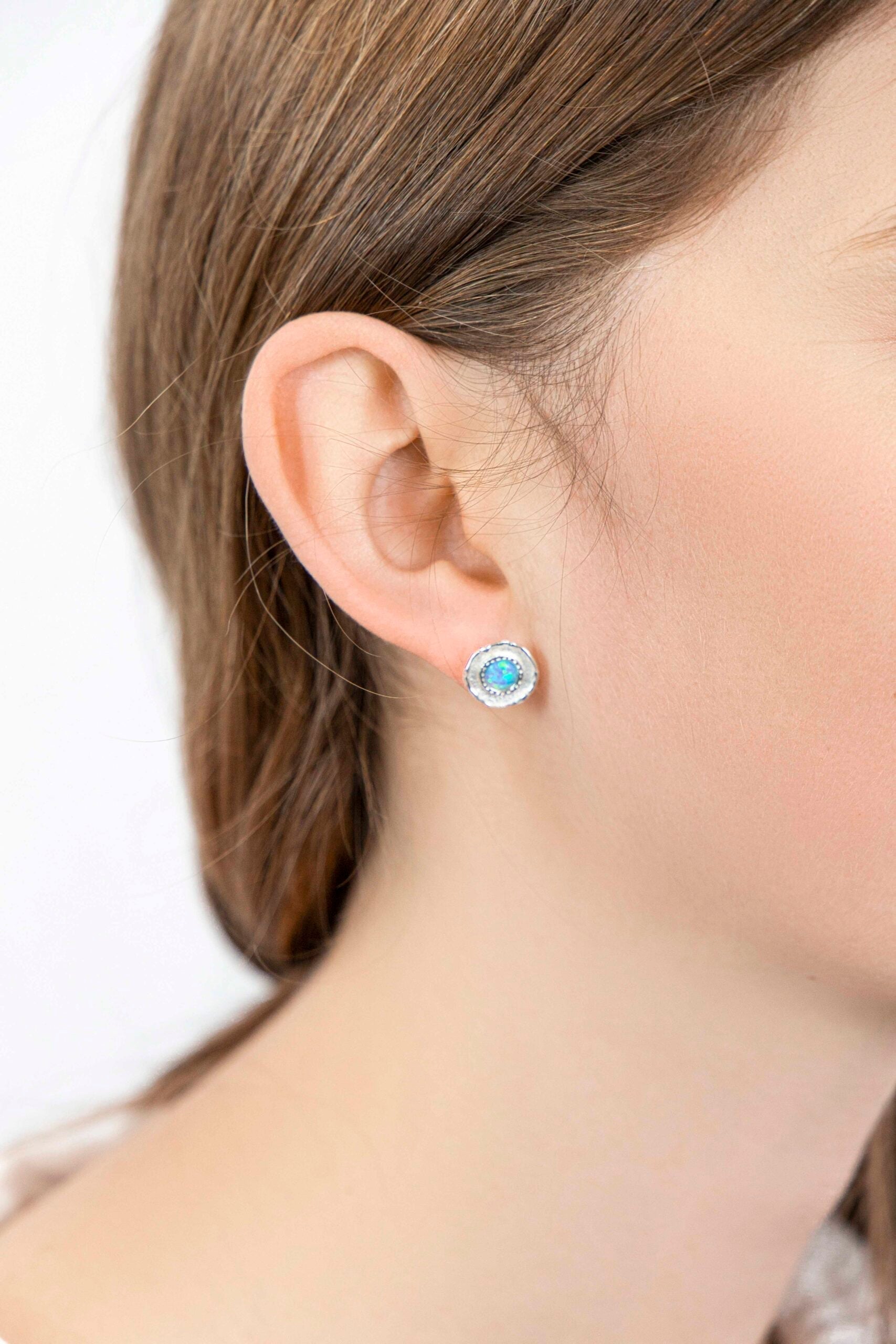 Opalite Stud Earrings - The Nancy Smillie Shop - Art, Jewellery & Designer Gifts Glasgow