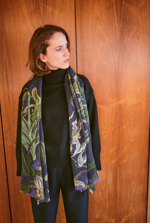 Orchid Black Wool Scarf - Scarves! - Scotland